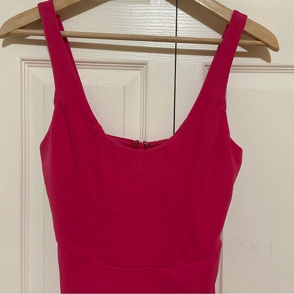 Lulus NWT Flirtatious Sensation Hot Pink Corset Bodycon Mini Dress Size Small - Picture 6 of 11